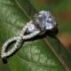 Diamond Engagement Ring SETTING semi mount- Round - Pave - Antique Style - 14K white gold - Weddings- Luxury- Brides - BeautifuPetra - Bp002