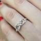 Diamond Infinity Knot Ring, Infinity Diamond Ring, Double Infinity Knot Diamond Ring, Double Knot Diamond Engagement Ring