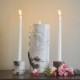 Unity Candle Holder Set - Wedding Ceremony, Birch Natural Unity Candle, Vintage Wedding, Rustic Wedding Unity Candle