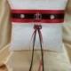 Light Ivory Wedding Ring Bearer Pillow with Case IH Colors and Tractor Charm