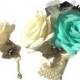 Custom boutonniere corsage bouquet and flower package, Toss bouquet, Wedding corsages, Paper Boutonnieres, Mother's corsages