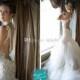 Latest Galia Lahav 2015 Lace Wedding Dresses With Spaghetti Backless Beading Mermaid Court Train Tulle New Sexy Hot Glamorous Bridal Gowns, $121.47 