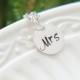 SALE Mrs. Necklace, Sterling Silver Mrs. Necklace, Bridal Shower Gift, New Bride Gift, Honeymoon necklace, Wedding Jewelry, Bride Necklace