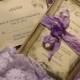 Lavender / purple Wedding Invitation Suite/ Vintage inspired