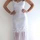 lace wedding dress-wedding dress /lace fishtail wedding dress/ mermaid style wedding dress  :MARINDA Lace Flapper Dress