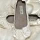 Wedding Shoes - Ballet Flats, Vintage Lace, Swarovski Crystals and Pearls, The Belle- Women's Bridal Shoes