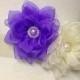Ivory Sash-Wedding Sash-Bridal Flower Sash-Flower Sash-Ivory Lavender Sash-Bride Belt-Ribbon Sash-Luxurious Lotus Organza Flower Sash