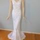 Hippie BoHo wedding dress Lace Mermaid WEDDING Gown  BEACH Wedding Dress Sz Large