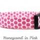 ON SALE Honeycomb in Pink - Pink Polka Dot Dog Collar