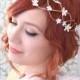 Wedding crown, bridal head piece, white flower circlet, floral wreath, hair accessories