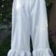 Womens Bohemian Pantaloons CUSTOM size XSm - XLg Double Ruffle Cotton Bloomers