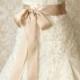 Bridal Sash - Champagne Sash - Romantic Luxe Satin Ribbon Wedding Sash