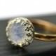 Blue Moonstone Ring, 14K Gold Fill Engagement Ring, Handforged Natural Gemstone Ring