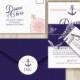 Knots and Kisses Wedding Stationery: Nautical Navy, White & Pink Bespoke Wedding Invitations & Stationery