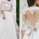New Arrival Roberto Motti Illusion Jewel Neck Long Sleeve Backless Wedding Dress Garden Gowns 2015 Sweep Train Lace Applique Wedding Dresses Online with $120.16/Piece on Hjklp88's Store 