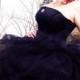 Black Bridal Gown - Gothic BallGown- Alterantive Wedding Dress -Corset Top Halloween Theme- Full Tulle Skirt- Custom to Order