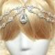 Teardrop Crystal Hair Swag,Forehead Chain Headdress,Bridal Headpiece,Hair Jewelry,Wedding Halo,Draping Crystal Headpiece,Crystal Hair Chain