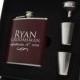 8 Custom Flasks for Groomsmen - Set of 8 - Personalized Flasks for Your Wedding Party - Burgandy