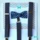 ring bearer bow tie..boy bow tie..1st birthday boy..ring bearer outfit..boys suspender and bow tie..wedding..photo prop..suspender