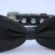Black Wedding Dog collar, Dog Bow Tie - Black Dog Bow tie with high quality leather collar, Black Dog Collar
