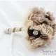 Medium Wedding Custom Brooch Bouquet Bridal Bouquet Bridesmaids Jewelled Flower Beaded Bouquet in Champagne, Latte and Brown Chocolate