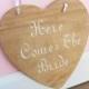 Rustic Here Comes The Bride Sign And They Lived Happily Ever After Sign Wood Heart Wedding Sign Rustic Wedding Sign Rustic Wedding Decor