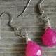 Pink Chalcedony Dangle Earrings // Bridal Jewelry // Bridesmaids Earrings // Gifts Under 15 // Earrings // Pink Earrings // Jewelry