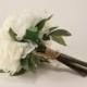 Ivory Peony Bouquet - Silk Flowers - Wedding Bridal - tossing bouquet - wedding, bridal, party, bridesmaids