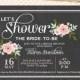 Chalkboard Bridal Shower Invitation, Bridal Brunch, Wedding Shower Invitation, Couples Shower - Pink Floral, Any Colors,  ANY EVENT