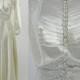 Vintage Wedding Dress - 1930 - Ivory - Satin - Lace - Dress - Bridal - Long Sleeves - Pleats - Buttons - Elegant - 30s - Small - Art Deco