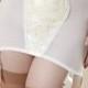 Pin-Up Wedding White Girdle Garter Skirt Lace Vintage Style Open Bottom Bridal