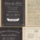 Antique Map Chalkboard Inspired Wedding Invitation and RSVP Card - The Murphy  - Elegant Vintage Wedding Suite