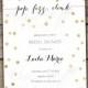 Black & Gold Bridal Shower Invitation - Printed or Printable, Couples, Wedding, Confetti, Pop, Fizz, Clink, Baby Brunch Champagne - #013