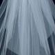 Wedding Bridal Veil  DIAMOND WHITE Two Tier Elbow length scattered Rhinestones with Plain Cut Edge