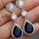 blue wedding earrings sapphire earrings  bridal earrings sapphire jewelry
