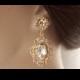 Rose gold crystal earrings-Rose gold bridal earrings-Rose gold art deco rhinestone Swaroski crystal earrings - Wedding jewelry