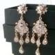 Bridal earrings -Rose gold chandelier earrings-Wedding earrings-Rose gold art deco rhinestone Swaroski crystal earrings - Wedding jewelry