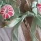 Vintage 1940's Short Sleeve Dress Lingerie Jacket Negligee Boudoir Bed Jacket White Silk Pink Flowers Lace Trim A70