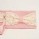 Promotional sale   - SET OF 4 - Blush  pink ,  ivory lace bow wristelt clutch,bridesmaid gift ,wedding gift ,make up bag