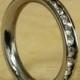 White Topaz Full Eternity ring / stacking ring in white gold or titanium - Wedding Band - Engagement ring