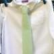 Baby Boy's Tie - Green Seersucker - Light Green and White Stripe Necktie