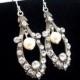 Bridal earrings,  vintage style earrings, wedding earrings with Swarovski crystals and Swarovski ivory  pearls, wedding jewelry