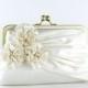 Bridal clutch, Roses Silk Clutch in Ivory, wedding clutch, wedding bag, Luxury Bridesmaid Gift