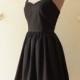LITTLE BLACK DRESS : Black dress lbd dress party dress bridesmaid dress vintage inspired dress halter or strap size xs-xl, custom