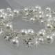 Wedding Bracelet, Crystal Pearl Cluster wedding jewelry Pearl Bridal jewelry Dangle Charm bracelet, bridal bracelet, Lillian Bracelet