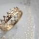 14k solid gold crown ring. wedding band. engagement ring