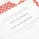 Traditional Wedding Invitation,  Red, Scallop Pattern, Preppy, Simple, Script - Classic Urban Wedding Invitation - Sample Set