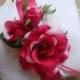 Wedding Ring Bearer Pillow - Spring - Vintage Look Floral Cluster on WhiteTafetta