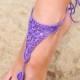 Crochet Purple Barefoot Sandals, Beach shoes, Foot jewelry, Bridesmaids gift, Barefoot sandle, Beach accessory, Wedding accessory