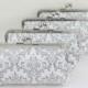 Gray & White Damask Bridesmaid Clutches / Wedding Purses / Floral Bridesmaid Purse Clutch - Set of 8